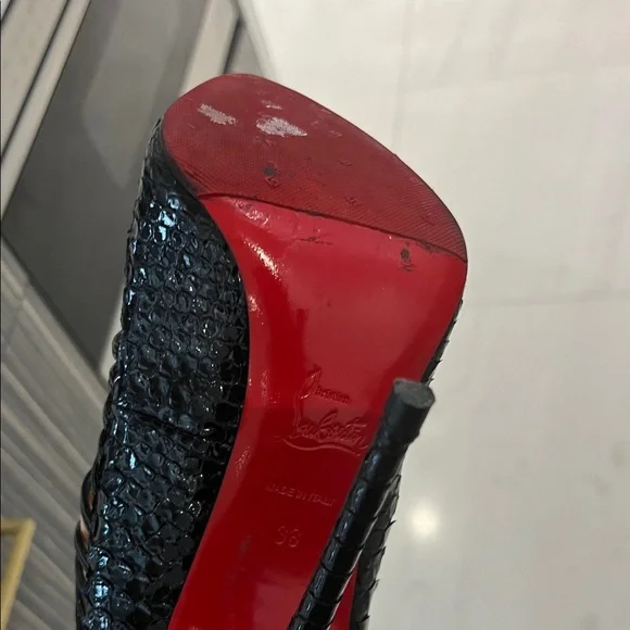 Christian Louboutin Black Strappy Heels - Picture 5 of 6